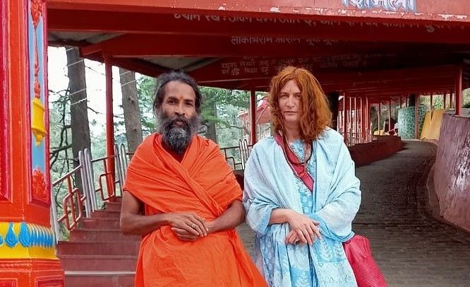 Me and advaita nand giri an old friend and  soulmate that inspires me and help me with working with mantras , hinduistic philosophy , indian gods and goddeess , and that  make pujas , healing and other spiritual work , here a picture from may 2022 ..